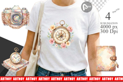 Boho Vintage Travel Ephemera Sublimation Product Image 1