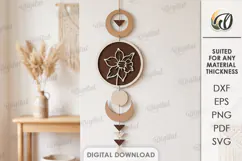 Boho Wall Hanging Decor Laser Cut. Wall Decor SVG Product Image 1
