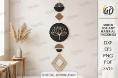 Boho Wall Hanging Decor Laser Cut. Wall Decor SVG Product Image 1