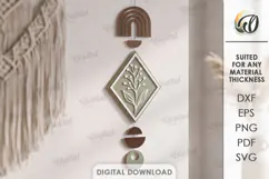 Boho Wall Hanging Decor Laser Cut. Wall Decor SVG Product Image 1