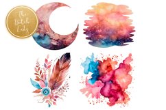 Boho Esoteric Watercolor Clipart Set - 25 .PNG Files Product Image 4