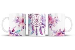 Boho Watercolor Flowers Mug Wrap Sublimation Designs, 3d Mug, Flowers Png