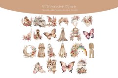 Watercolor Boho Clipart, Watercolor clipart wedding floral Product Image 3
