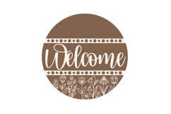 Blooming Florals Welcome Round Porch Sign Laser Cut SVG Product Image 2