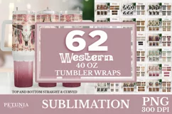 Boho Western Tumbler Wrap Designs Being used as popular Sublimation 40 Oz Tumblers