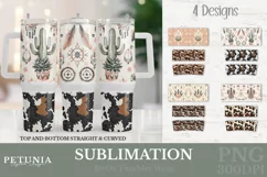 Boho Western Tumbler Wrap Designs Being used as popular Sublimation 40 Oz Tumblers