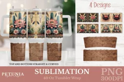 Boho Western Tumbler Wrap Designs Being used as popular Sublimation 40 Oz Tumblers