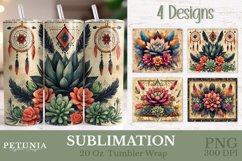 Boho Western Aztec Tumbler Wrap sublimation designs being used as trendy 20 oz Tumbler Sublimation print