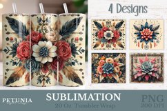 Boho Western Aztec Tumbler Wrap sublimation designs being used as trendy 20 oz Tumbler Sublimation print