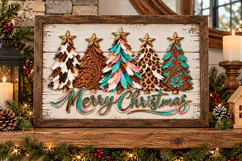 Western Christmas Trees PNG, Merry Christmas Sublimation Product Image 4