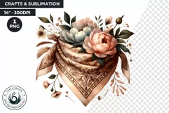 Boho Western Bandana PNG clipart, Floral western Product Image 1