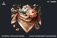 Boho Western Bandana PNG clipart, Floral western Product Image 2