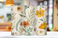 tumbler wrap, seamless design, boho wrap, wildflower design, earthy tones, loose florals, watercolor flowers, 20oz tumbler, skinny tumbler, tapered tumbler, seamless tumbler wrap, boho floral design, earthy wildflower wrap, watercolor loose design, 20oz s