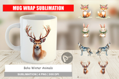 Boho Winter Animals Mug Wrap Product Image 1