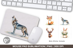 Boho Winter Animals Mouse Pad Product Image 1