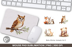 Boho Winter Animals Mouse Pad Product Image 1