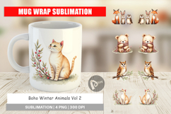 Boho Winter Animals Mug Wrap Product Image 1