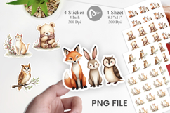 Boho Winter Animals Sticker Product Image 1