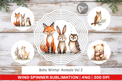 Boho Winter Animals Wind Spinner Product Image 1