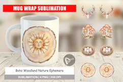 Boho Woodland Nature Ephemera Mug Wrap Product Image 1