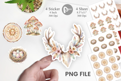 Boho Woodland Nature Ephemera Sticker Product Image 1