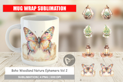 Boho Woodland Nature Ephemera Mug Wrap Product Image 1