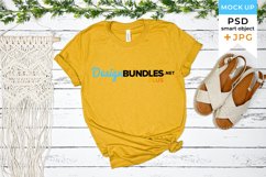 Yellow t-shirt mockup Boho | Boho mockup t-shirt woman Product Image 1