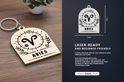 Boho Zodiac Keychain Laser Cut SVG - Aries Product Image 3