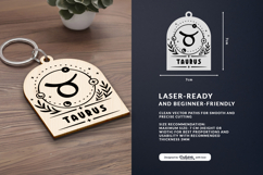 Boho Zodiac Keychain Laser Cut SVG - Taurus Product Image 2