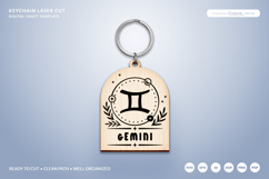 Boho Zodiac Keychain Laser Cut SVG - Gemini Product Image 1