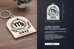 Boho Zodiac Keychain Laser Cut SVG - Virgo Product Image 1