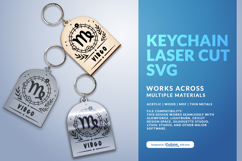 Boho Zodiac Keychain Laser Cut SVG - Virgo Product Image 3
