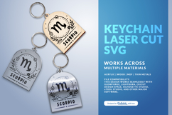 Boho Zodiac Keychain Laser Cut SVG - Scorpio Product Image 1