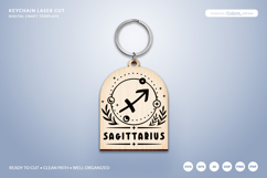 Boho Zodiac Keychain Laser Cut SVG - Sagitarius Product Image 2