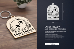 Boho Zodiac Keychain Laser Cut SVG - Sagitarius Product Image 1
