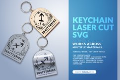 Boho Zodiac Keychain Laser Cut SVG - Sagitarius Product Image 3