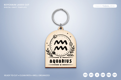 Boho Zodiac Keychain Laser Cut SVG - Aquarius Product Image 1