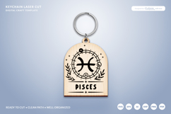 Boho Zodiac Keychain Laser Cut SVG - Pisces Product Image 1