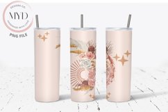 Boho Moon Floral Eclipse Sublimation Tumbler Design Product Image 1