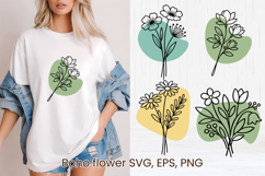 Boho flower SVG design | Floral SVG | Summer flower vector Product Image 1