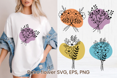 Boho flower SVG design | Floral SVG | Summer flower vector Product Image 1