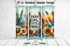 Enjoy The Little Things Boho 20oz Seamless Tumbler Wrap Product Image 1