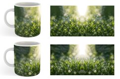Bokeh Green Juicy Grass Mug sublimation design Product Image 3