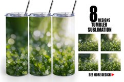 Bokeh Green Juicy Grass Tumbler Sublimation Wrap Product Image 1
