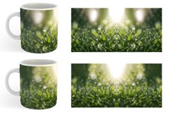 Bokeh Green Juicy Grass Mug sublimation design Product Image 5