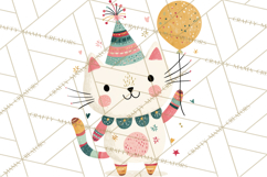 Bold Graphic Christmas Cats PNG, Modern Holiday Clipart Product Image 3