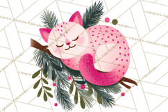 Bold Graphic Christmas Cats PNG, Modern Holiday Clipart Product Image 3