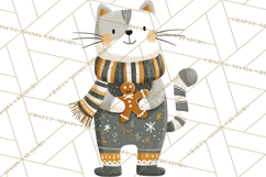 Bold Graphic Christmas Cats PNG, Modern Holiday Clipart Product Image 5