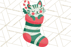 Bold Graphic Christmas Cats PNG, Modern Holiday Clipart Product Image 4
