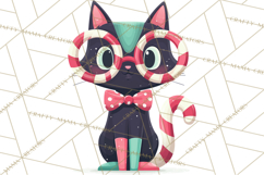 Bold Graphic Christmas Cats PNG, Modern Holiday Clipart Product Image 3